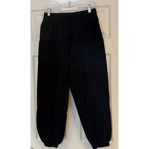 TNA Sweatfleece Joggers Women's Small Black Cozy Fleece Mega Fit Streetwear EUC